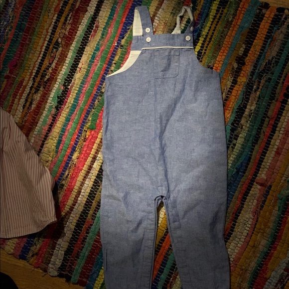 Janie & Jack chambray overalls 12-18 - Picture 3 of 3